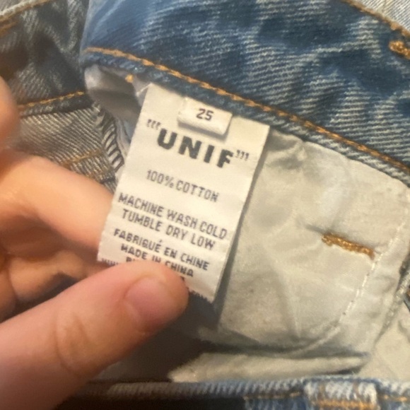 Unif High Rise Flare Bellbottom Denim Size 25 B29 - Picture 4 of 7